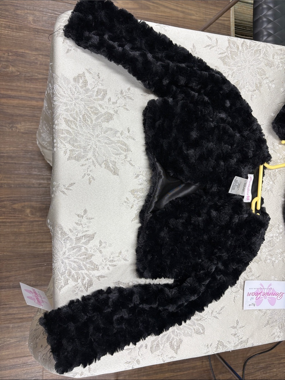 Bonnie Jean Black Faux Fur Bolero Shrug